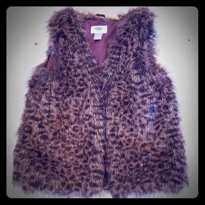 Faux Leopard Fur Vest
